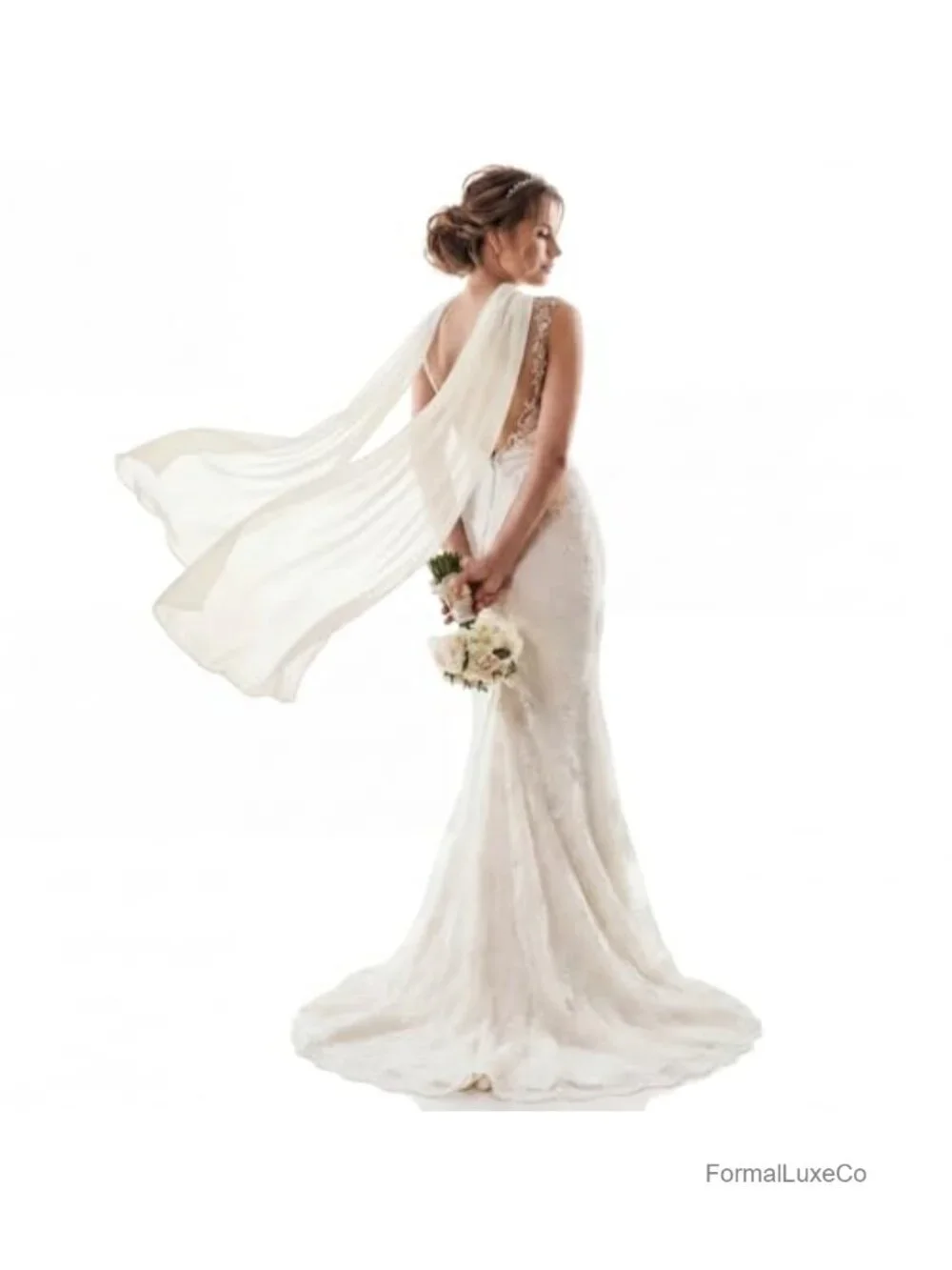 Bridal Chiffon Neck Scarf Wrap 59 Inches Long Shawl Wedding Evening
